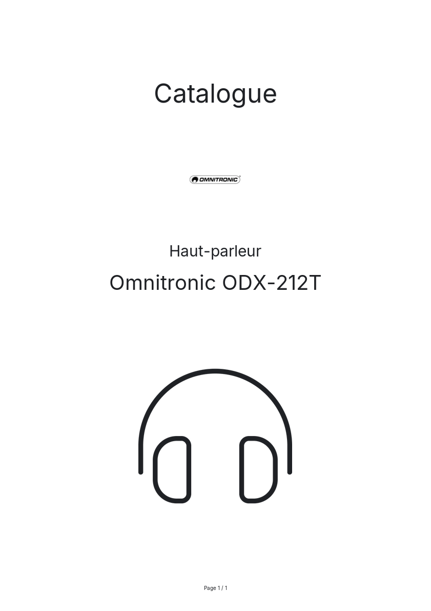 Image de la première page du manuel de l'appareil ODX-212T