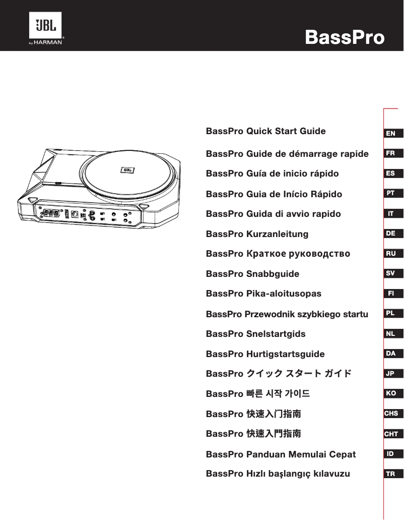 Page 1 de la notice Manuel utilisateur JBL BassPro SL