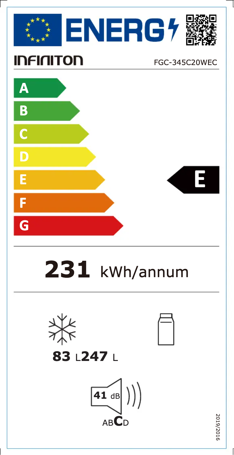 Page n°1 - Label énergétique Infiniton FGC-345C20WEC