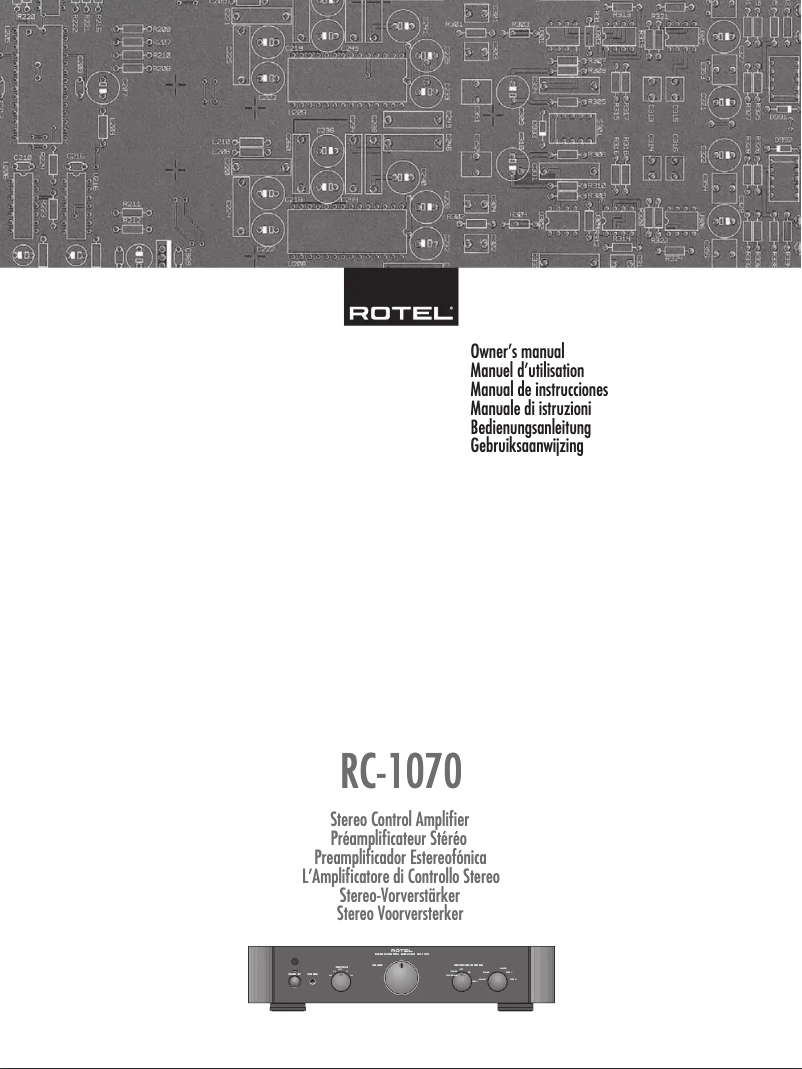 Image de la première page du manuel de l'appareil RC-1070