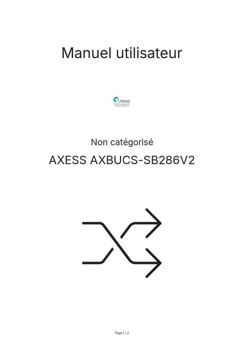 Image de la première page du manuel de l'appareil AXBUCS-SB286V2