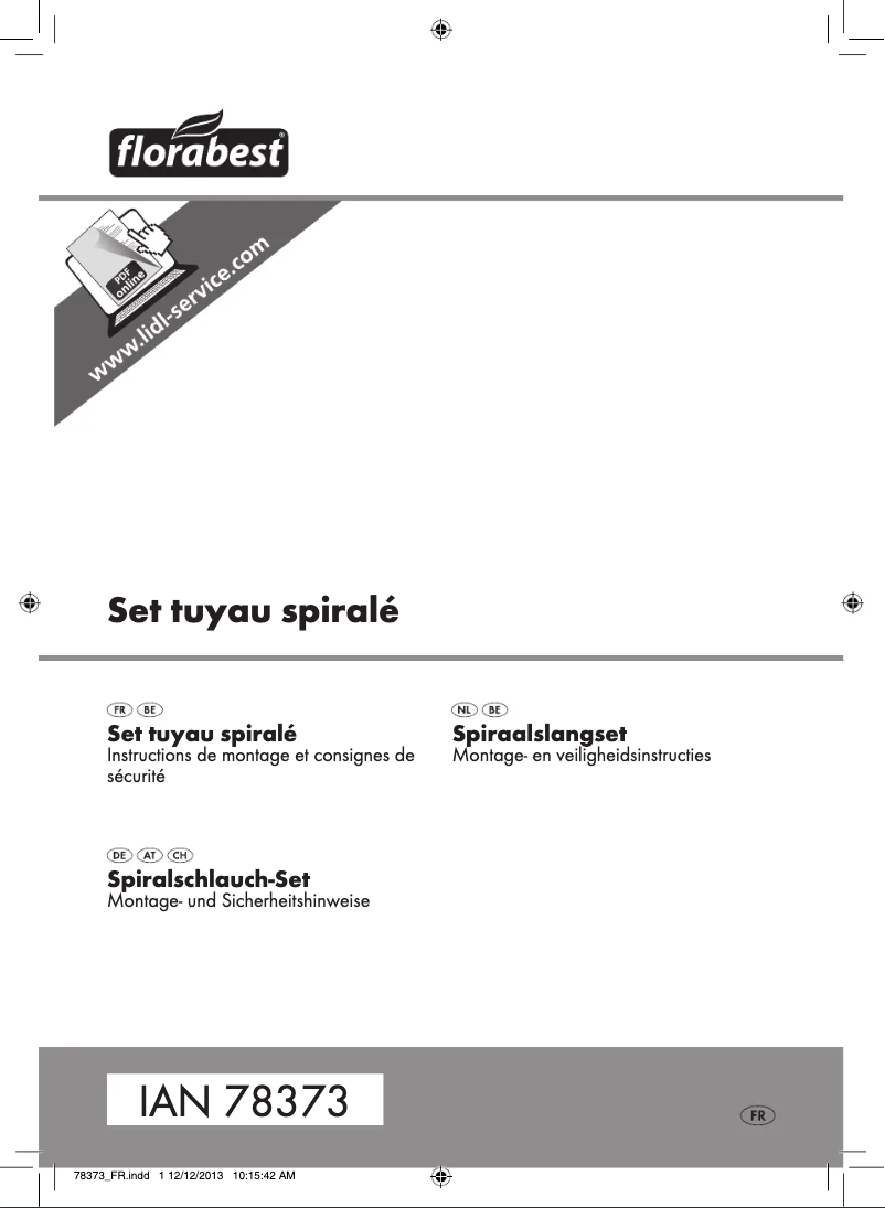 Page 1 de la notice Manuel utilisateur Florabest Z31962