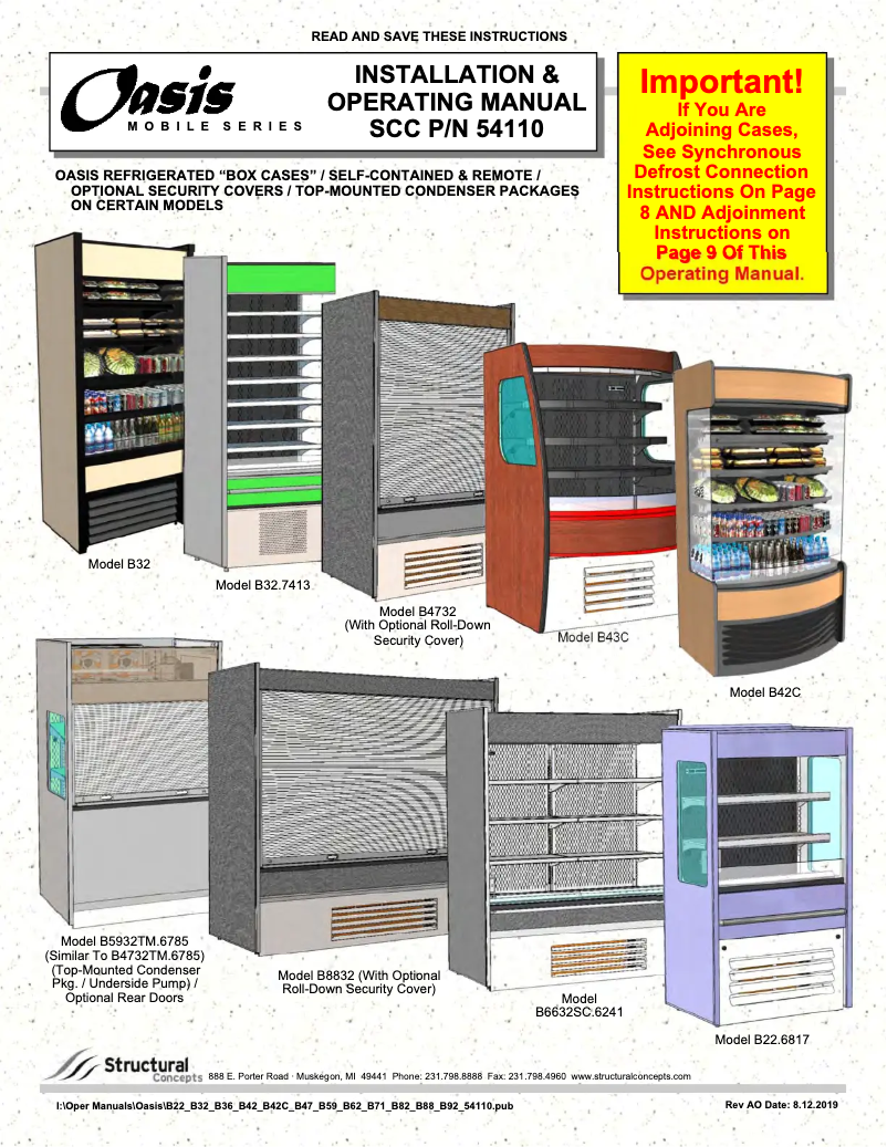 Page n°1 - Manuel utilisateur Structural Concepts Oasis B4732
