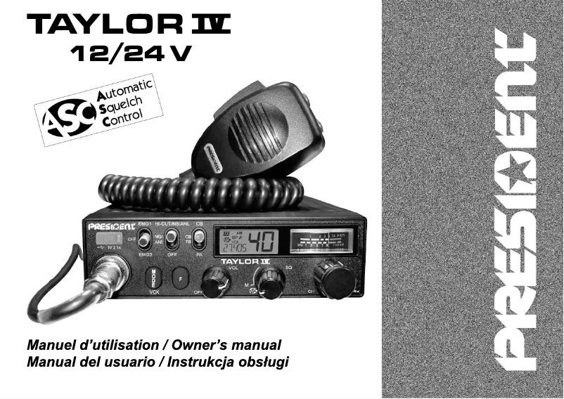 Imagen de la primera página del manual del dispositivo Taylor IV