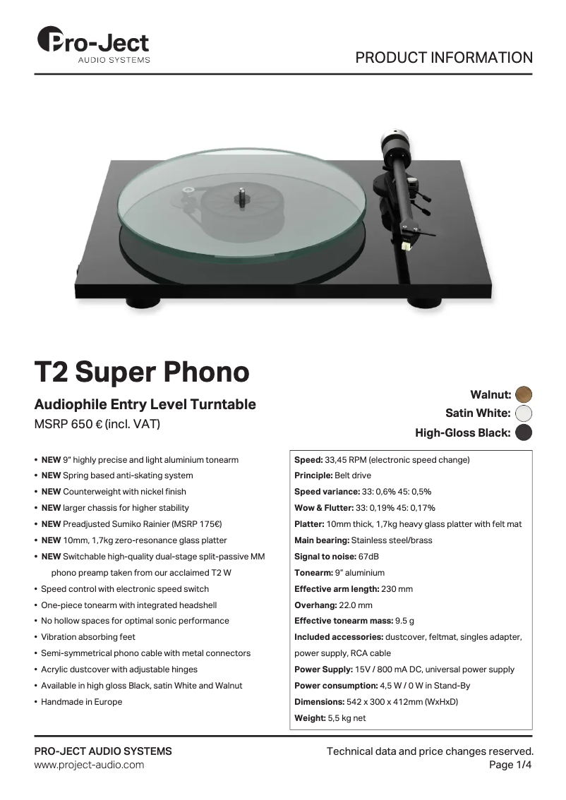 Image de la première page du manuel de l'appareil T2 Super Phono