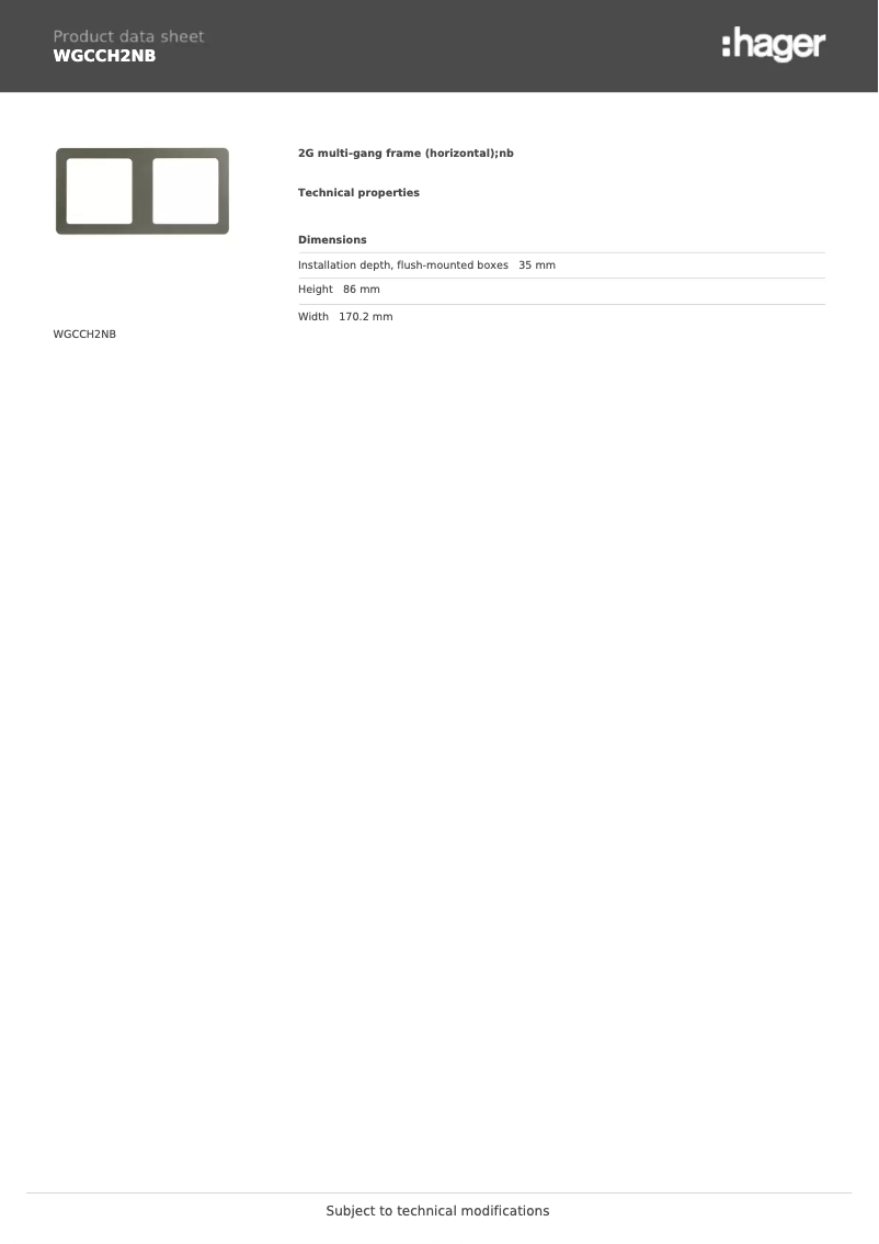 Image de la première page du manuel de l'appareil WGCCH2NB