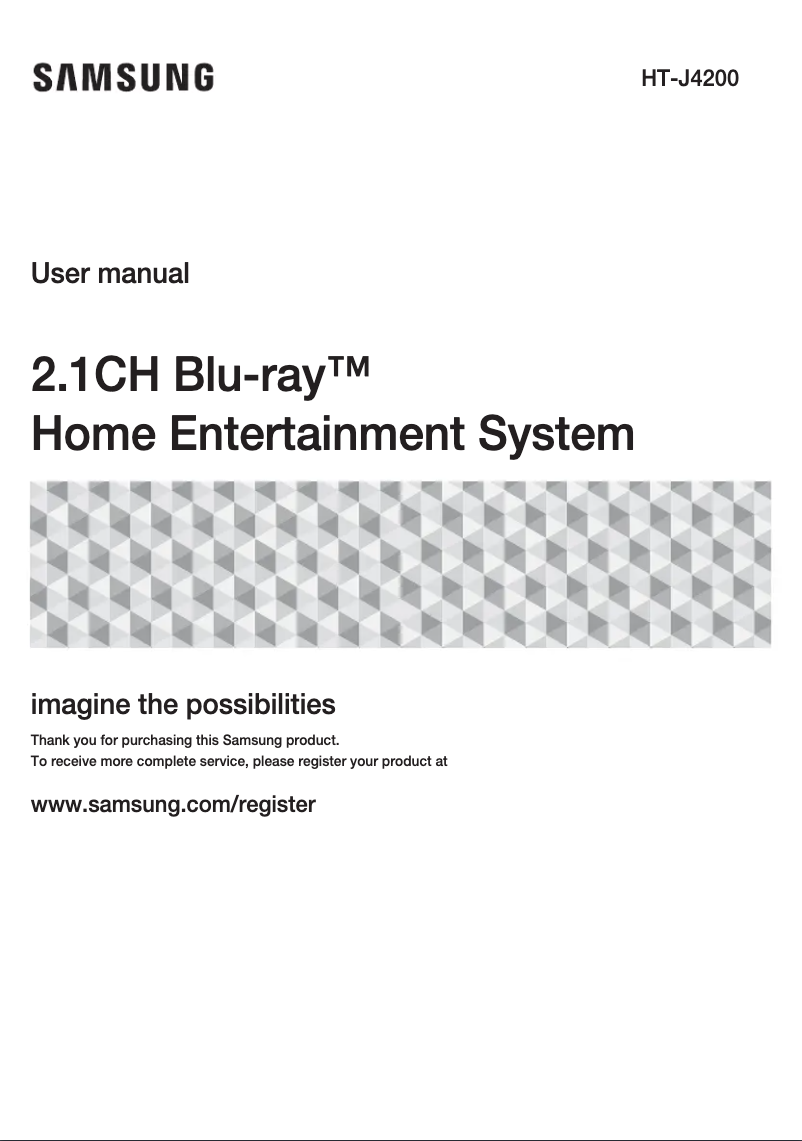 Page 1 de la notice Manuel utilisateur Samsung HT-J4200