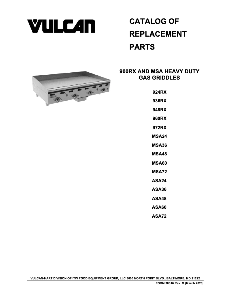Page n°1 - Catalogue Vulcan MSA48