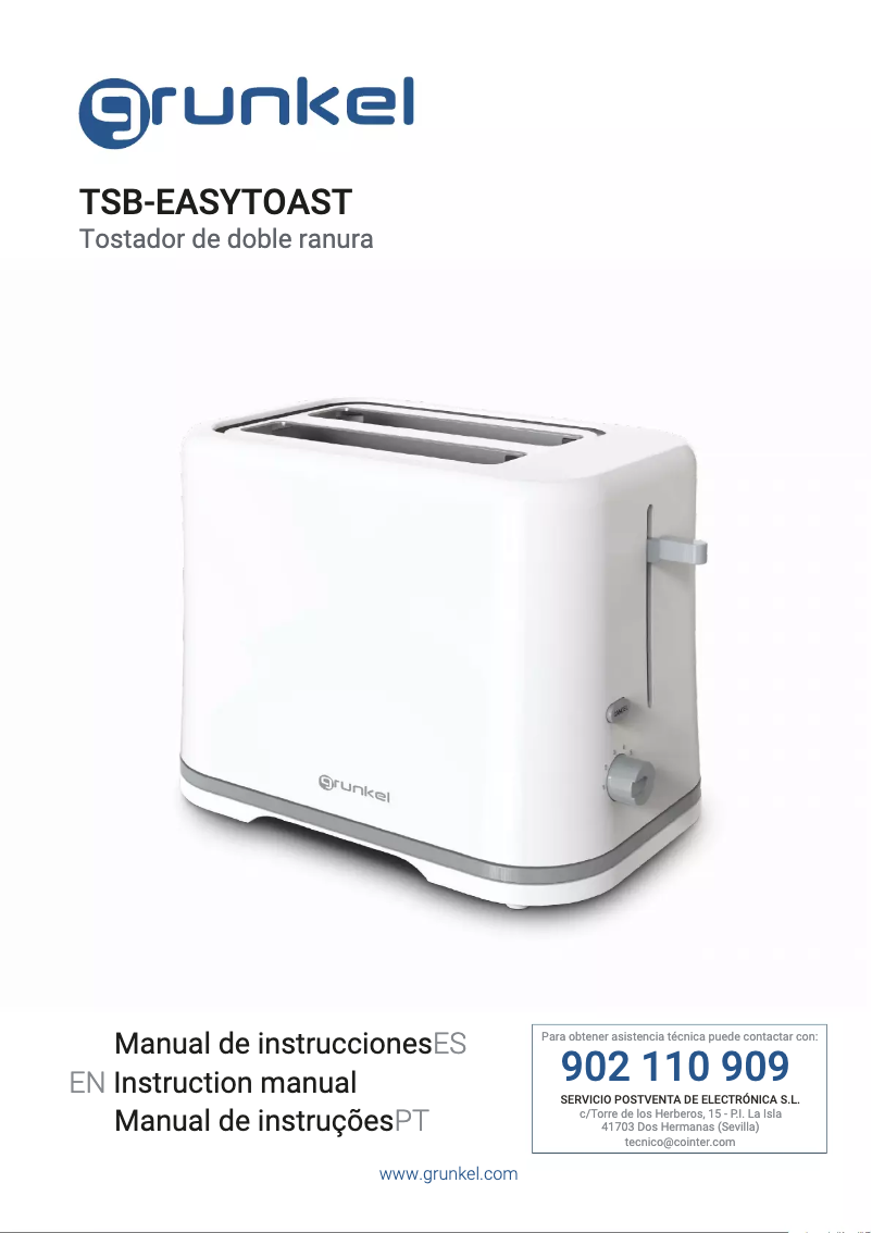 Image de la première page du manuel de l'appareil TSB-EASYTOAST