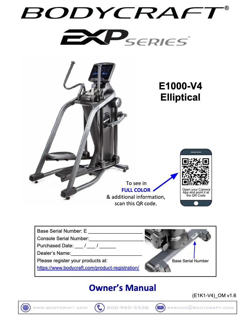 Página 1 del manual Manual de usuario BodyCraft E1000