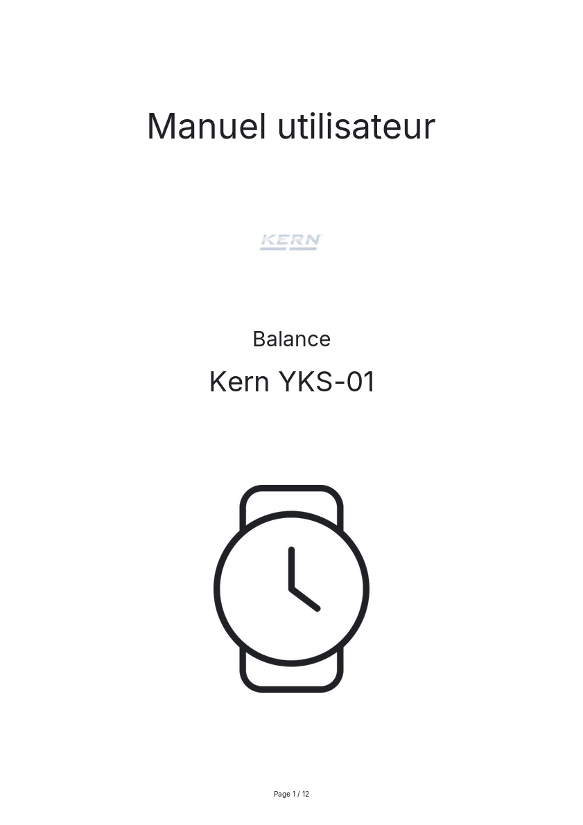 Image de la première page du manuel de l'appareil YKS-01