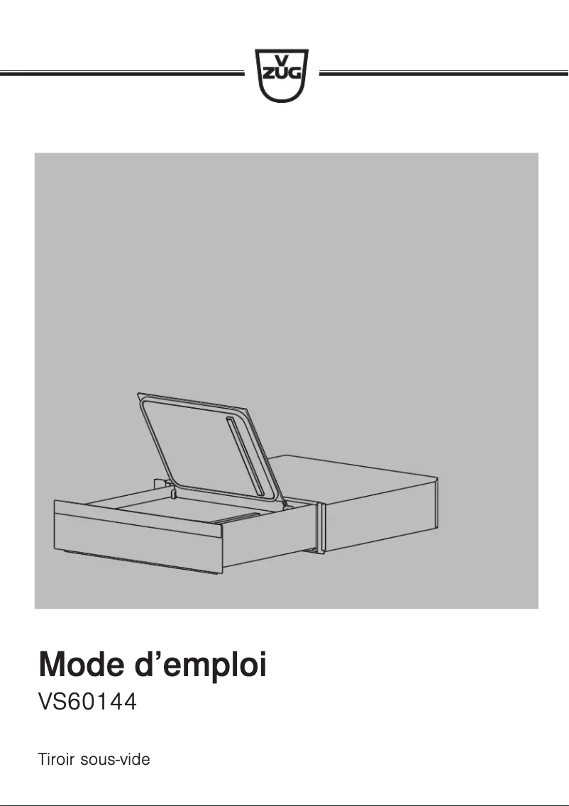 Page 1 de la notice Manuel utilisateur V-Zug VS60144C