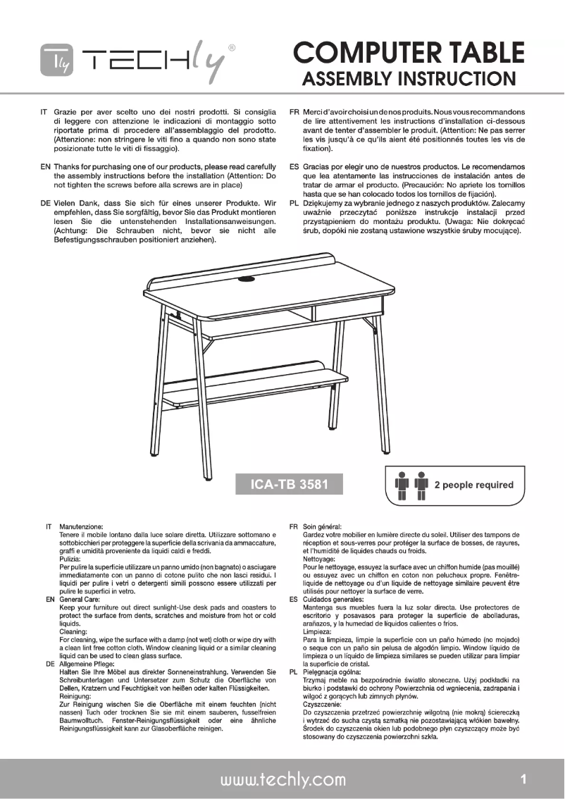 Page 1 de la notice Manuel utilisateur Techly ICA-TB 3581