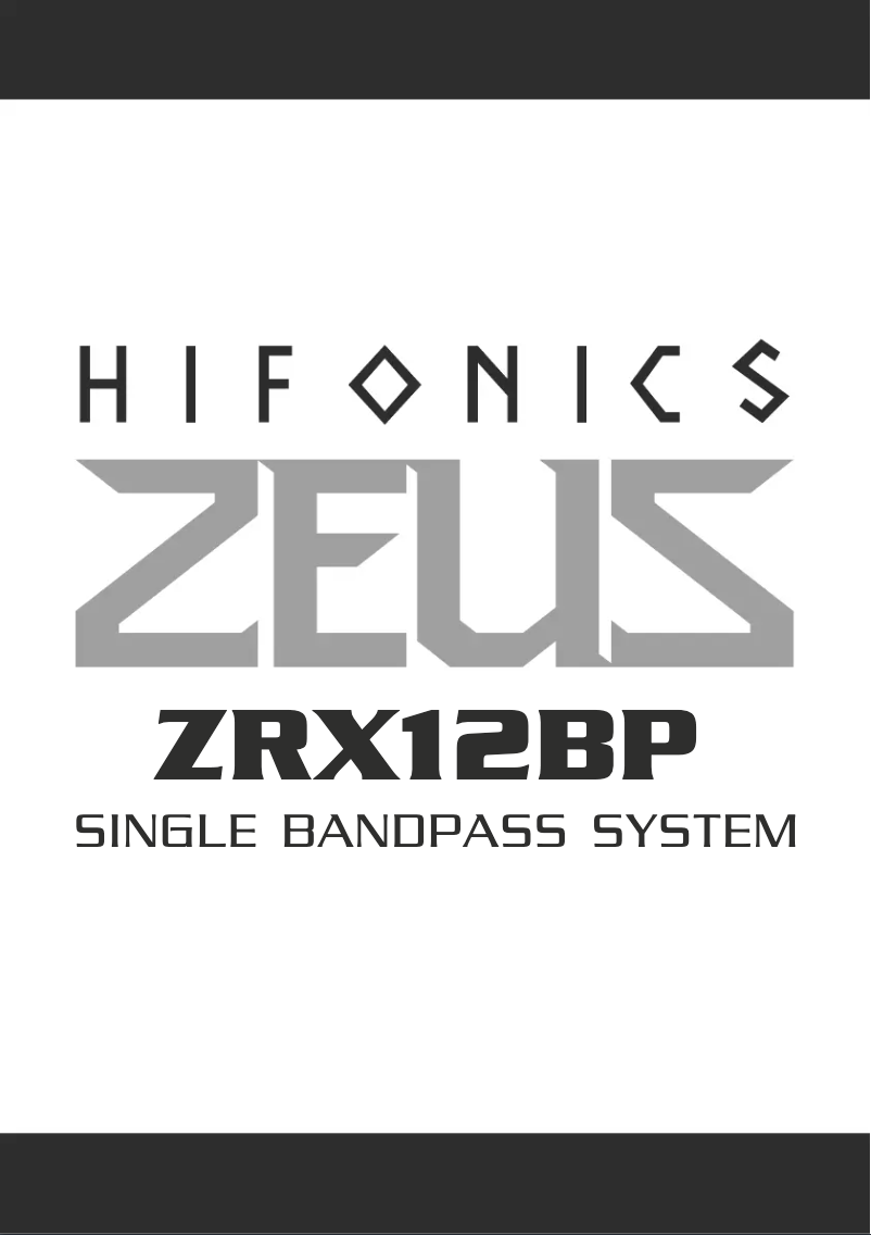 Page n°1 - Manuel utilisateur Hifonics Zeus ZRX12BP