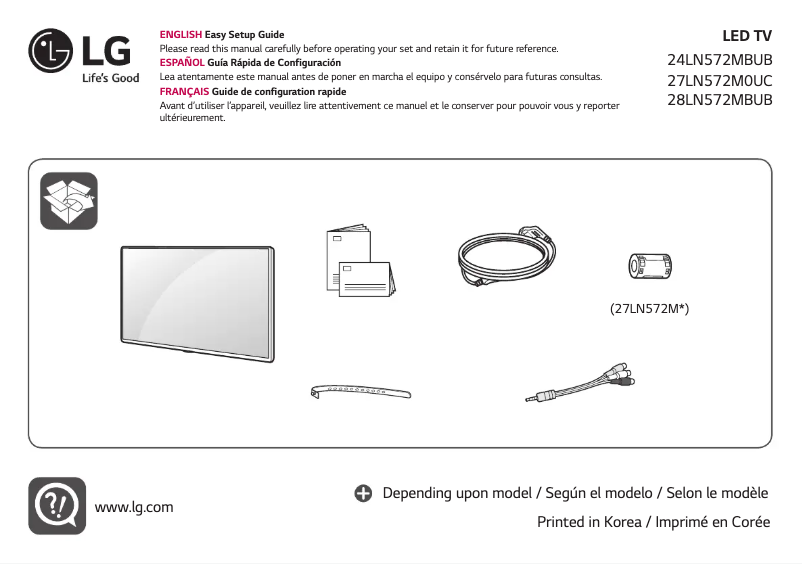 Page 1 de la notice Manuel utilisateur LG 32LN572MBUB