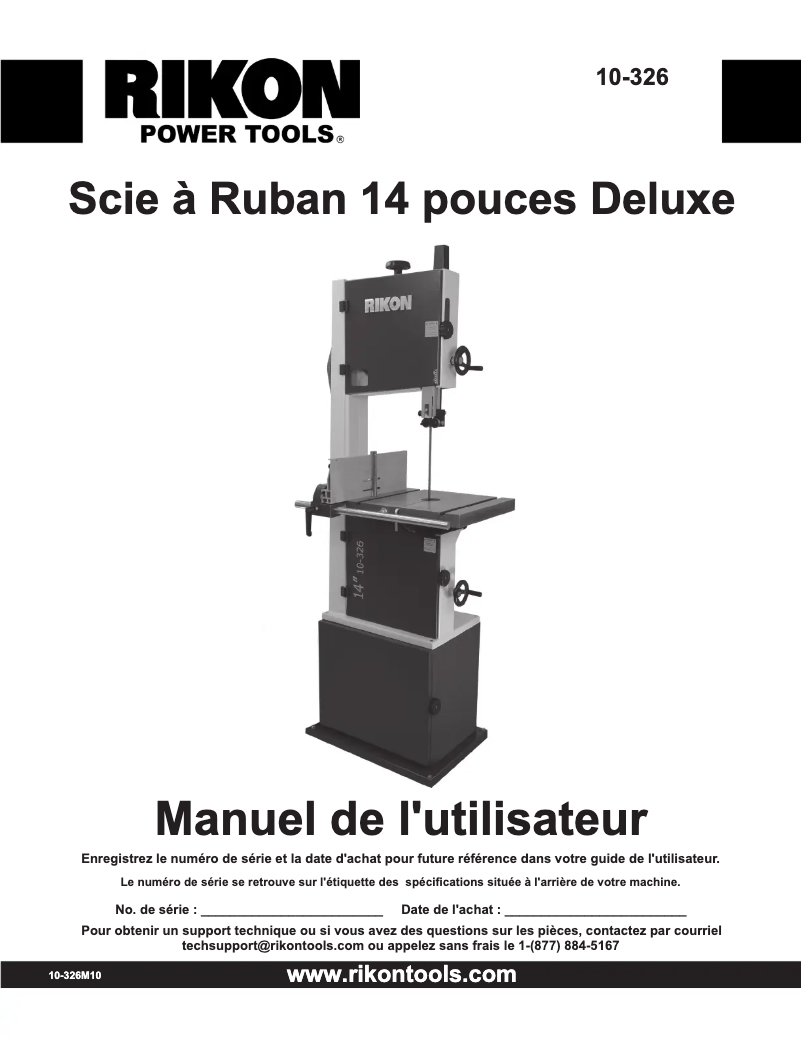Page 1 de la notice Manuel utilisateur RIKON 10-326