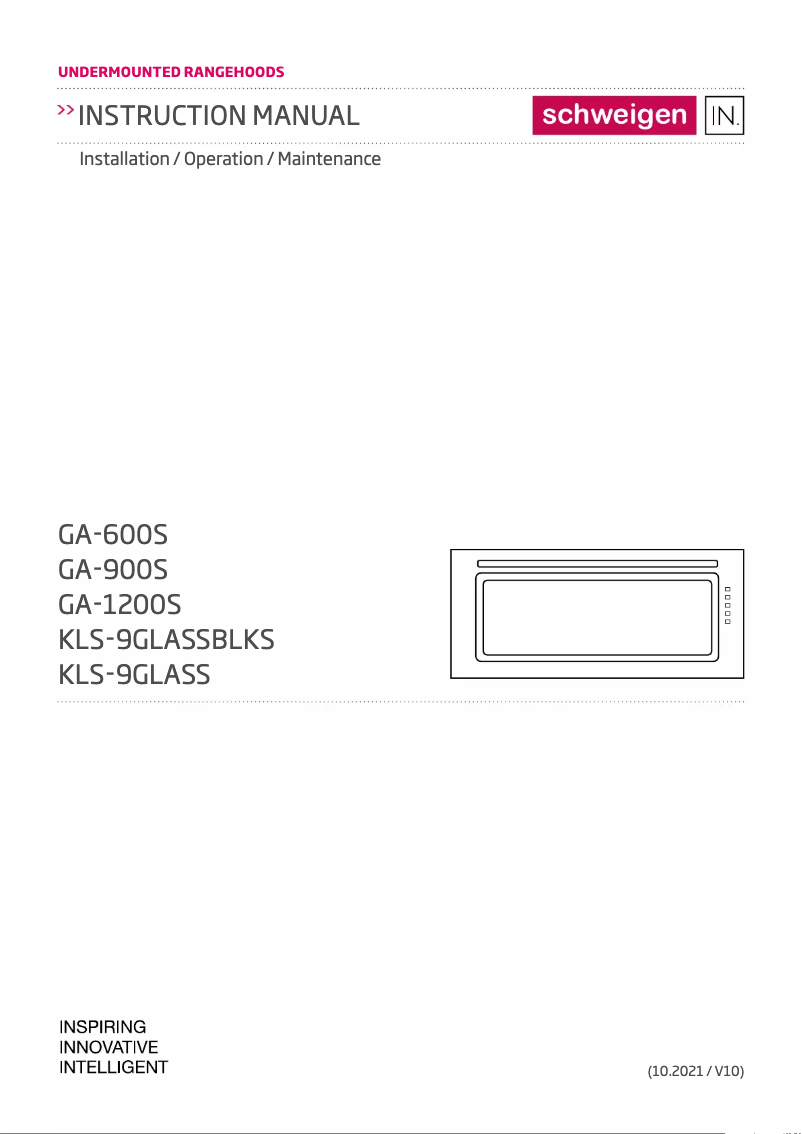 Page 1 de la notice Fiche technique Schweigen KLS-9GLASSBLKS
