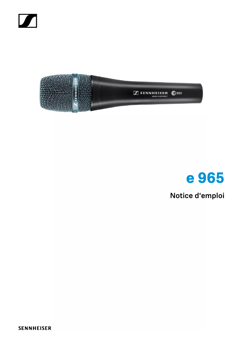 Page n°1 - Manuel utilisateur Sennheiser e965