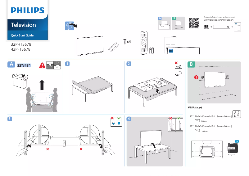 Page 1 of the manual Quick Start Guide Philips 32PHT5678