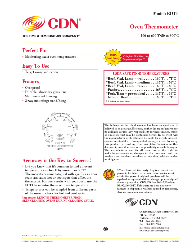 Page 1 de la notice Manuel utilisateur CDN EOT1