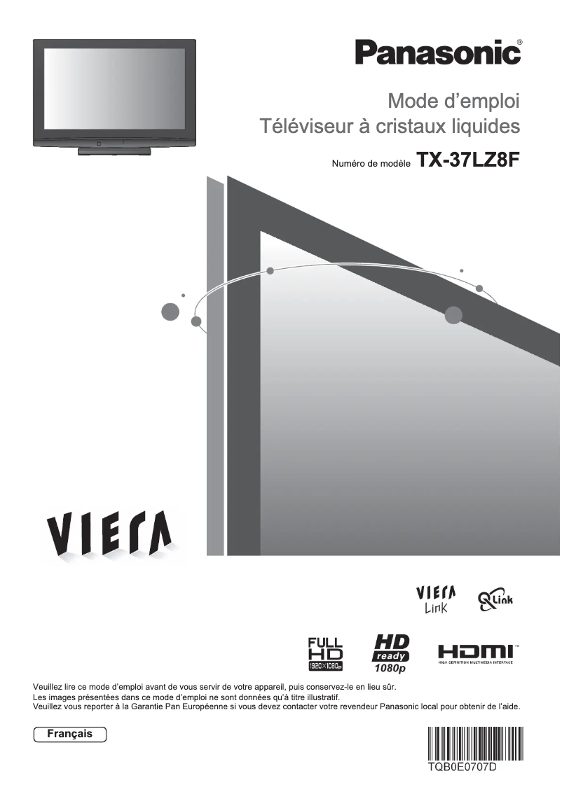 Page 1 de la notice Manuel utilisateur Panasonic Viera TX-37LZ8F
