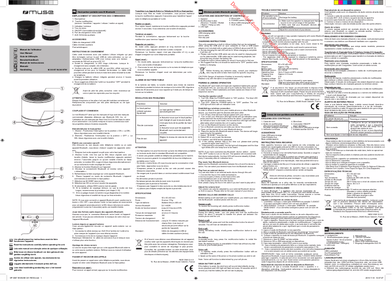 Página 1 del manual Manual de usuario Muse M-300 BTA