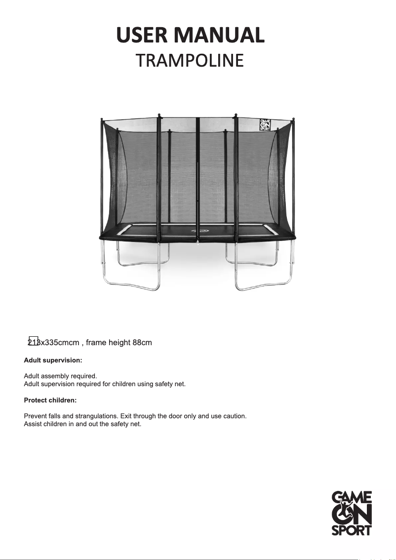 Página 1 del manual Manual de usuario Game on Sport Trampoline