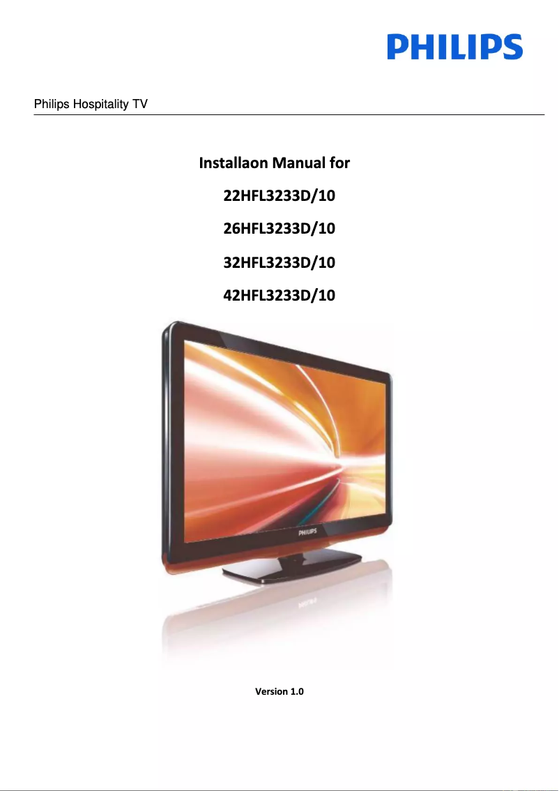 Page n°1 - Guide d'installation Philips 32HFL3233D