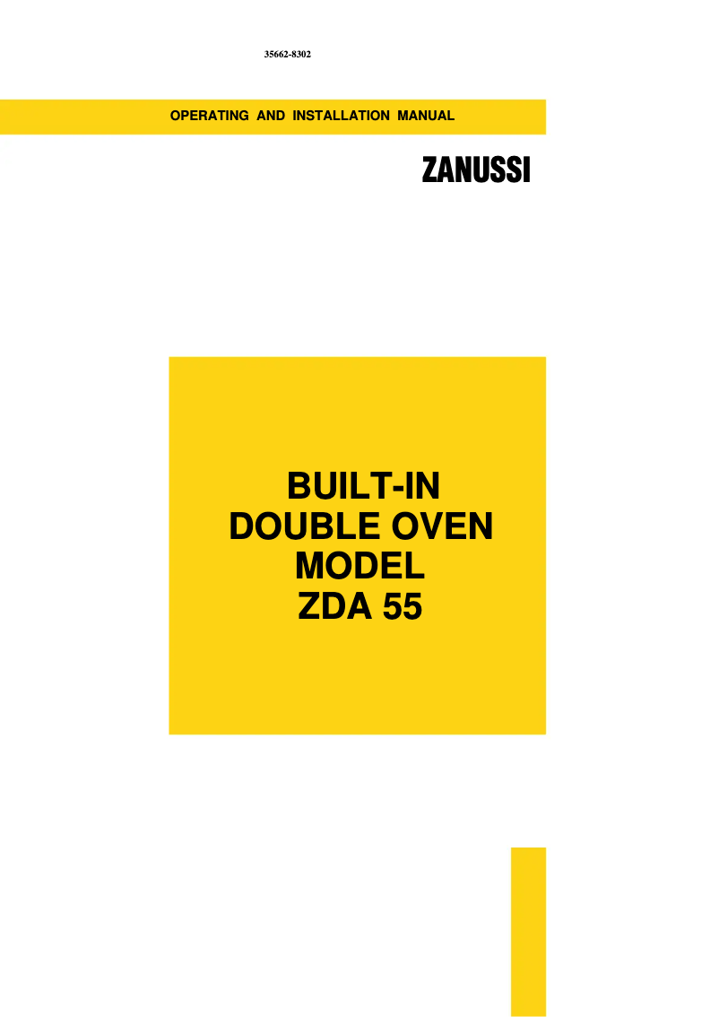 Page n°1 - Manuel utilisateur Zanussi ZDA55W