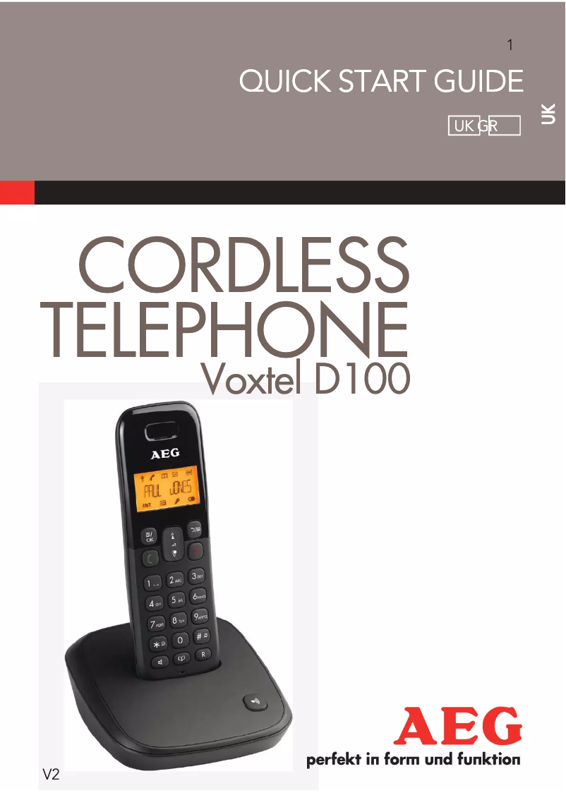 Imagen de la primera página del manual del dispositivo Voxtel D100