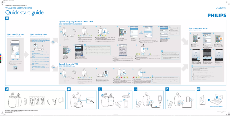 Page 1 de la notice Guide de démarrage rapide Philips Fidelio SoundSphere DS6800W