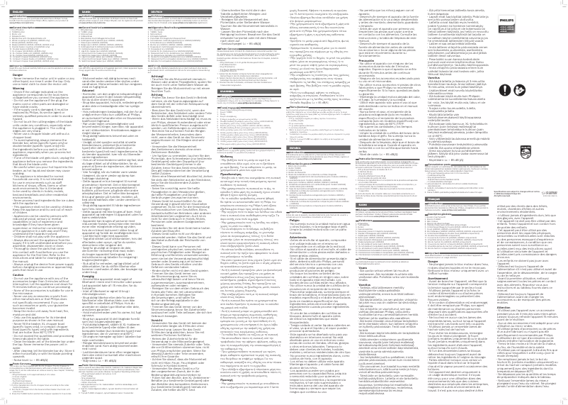 Page n°1 - Manuel utilisateur Philips ProMix HR2543