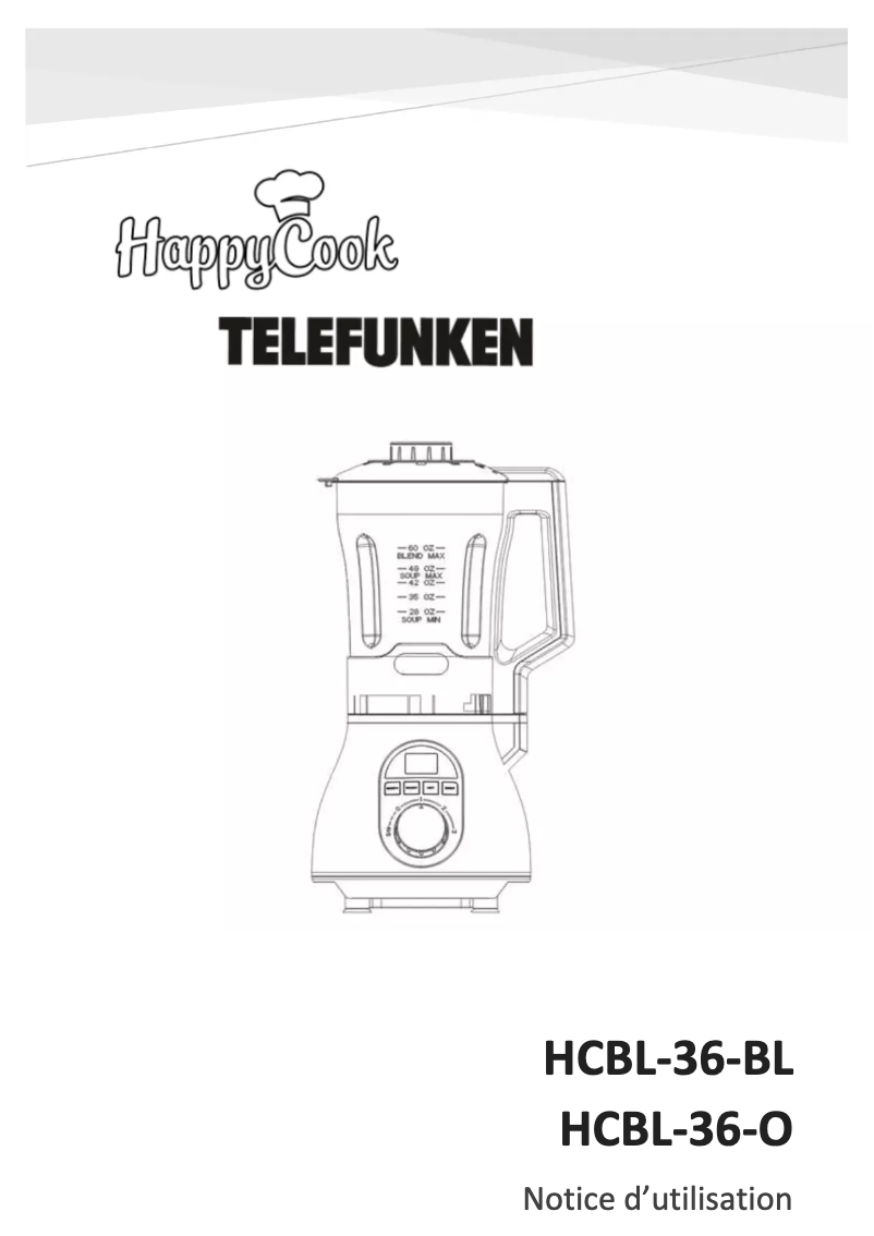 Page 1 de la notice Manuel utilisateur Telefunken HappyCook HCBL-36-O