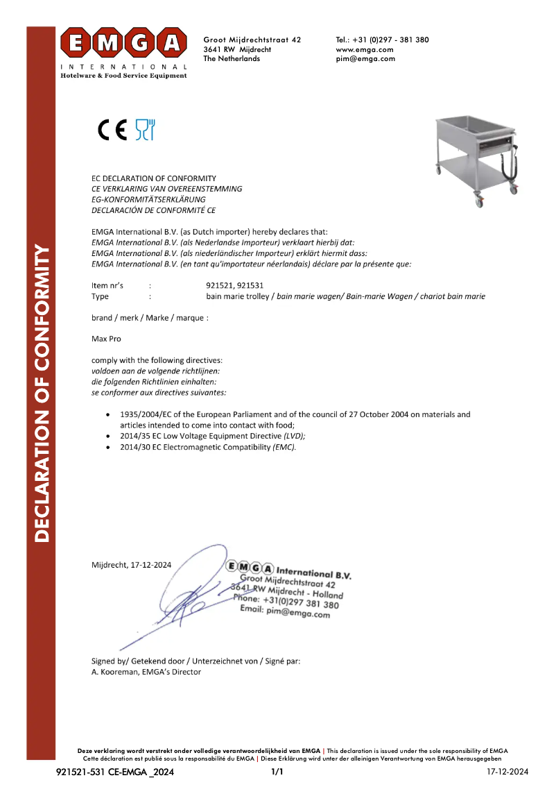 Page 1 de la notice Manuel utilisateur Max Pro 921521