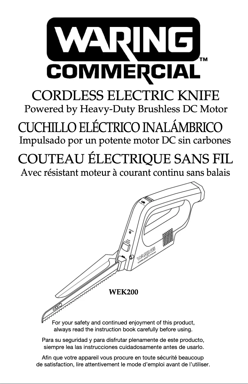 Página 1 del manual Instrucciones / montaje Waring Commercial WEK200