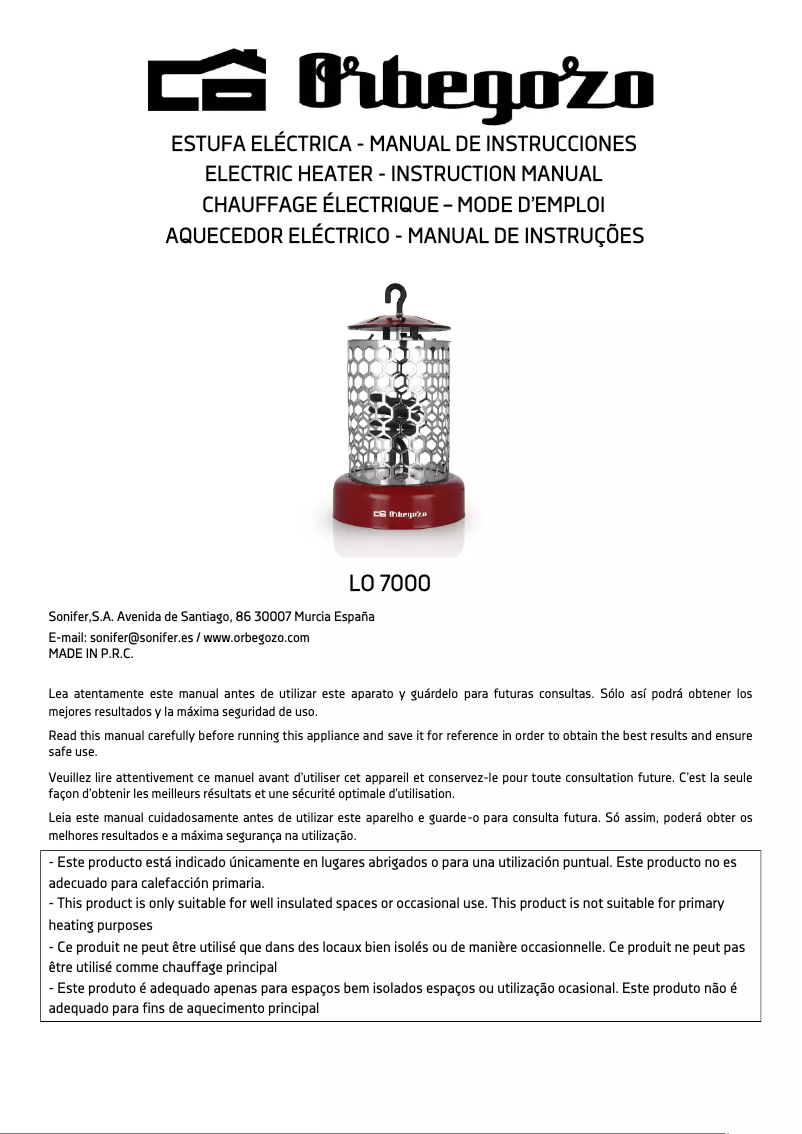 Image de la première page du manuel de l'appareil LO 7000