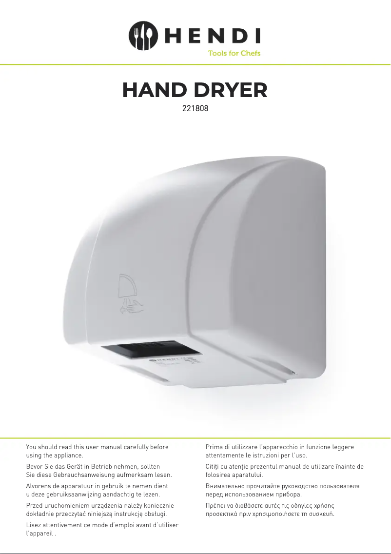 Page 1 de la notice Manuel utilisateur Hendi 221808