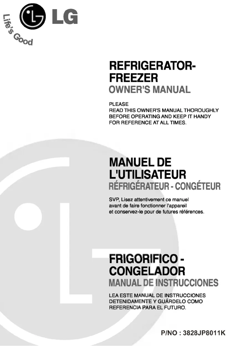 Page 1 de la notice Manuel utilisateur LG GN-292QC