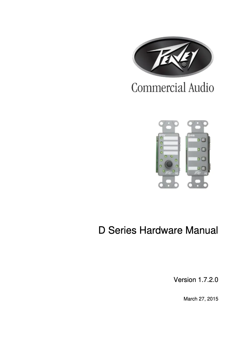 Page 1 de la notice Manuel utilisateur Peavey D1V