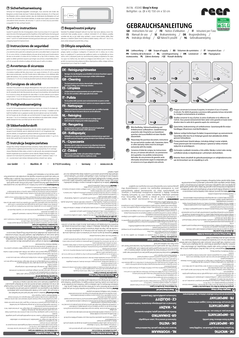 Página 1 del manual Manual de usuario Reer Sleep‘n Keep 45040