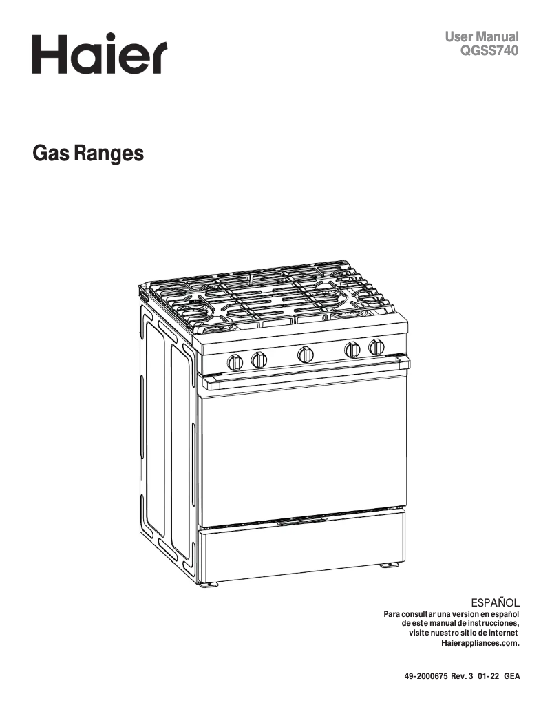 Image de la première page du manuel de l'appareil QGSS740