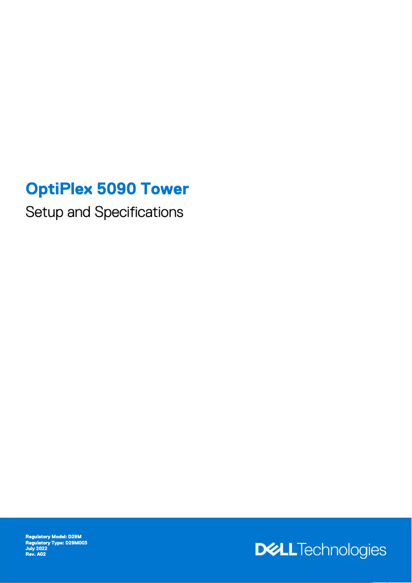 Image de la première page du manuel de l'appareil OptiPlex 5090 Tower