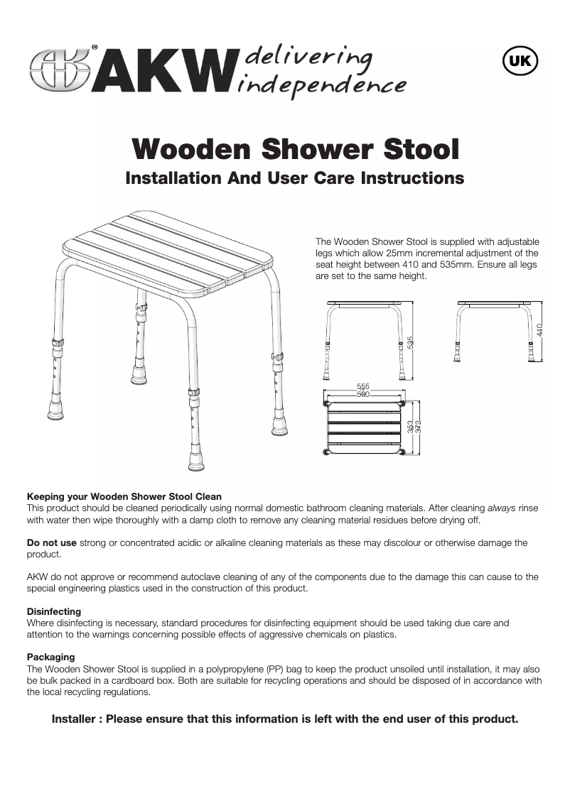 Page 1 de la notice Manuel utilisateur AKW 5080WS