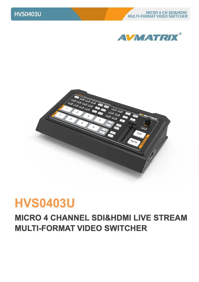 Page n°1 - Manuel utilisateur AVMATRIX PVS0403U