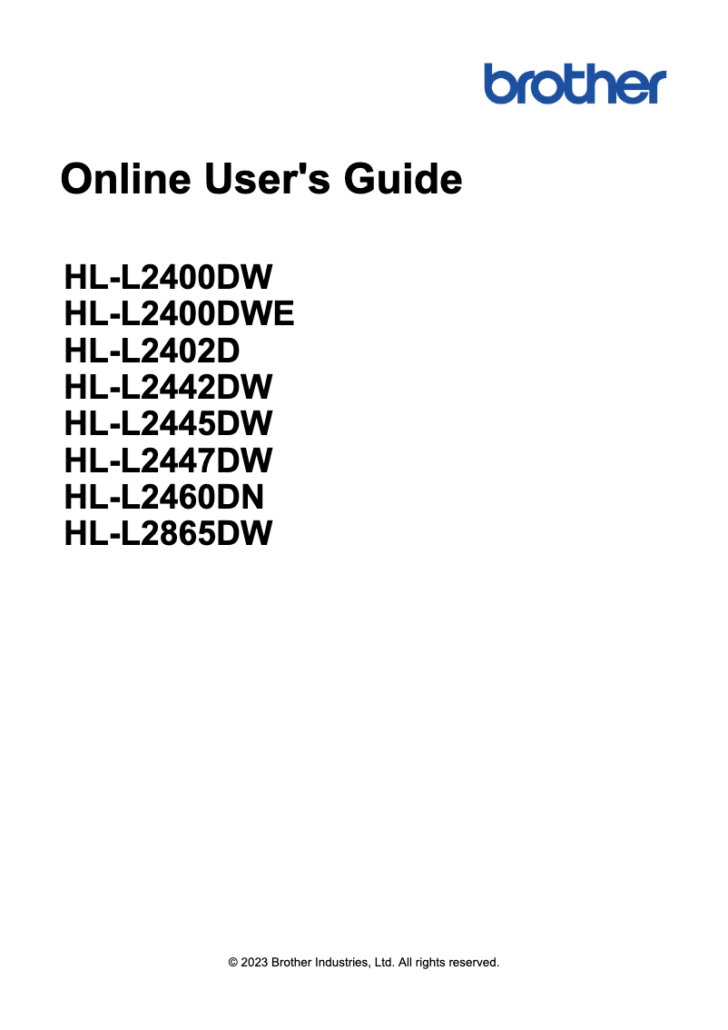 Page 1 de la notice Manuel utilisateur Brother HL-L2460DW