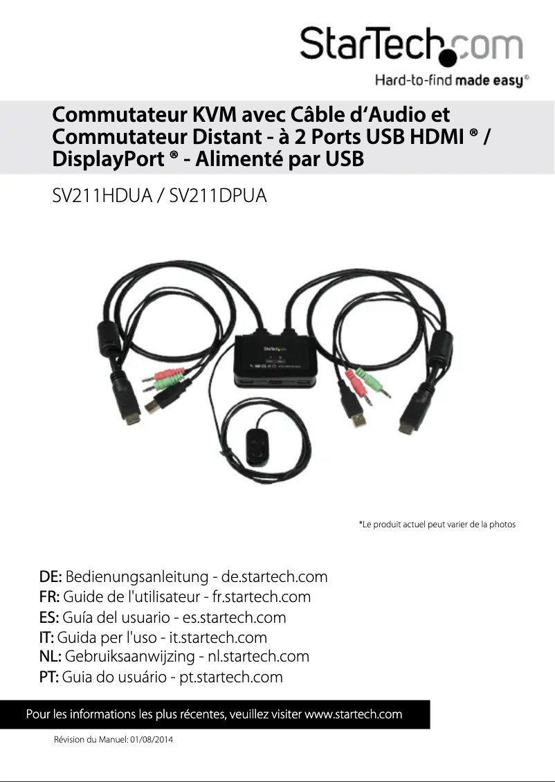 Page n°1 - Manuel utilisateur StarTech.com SV211DPUA