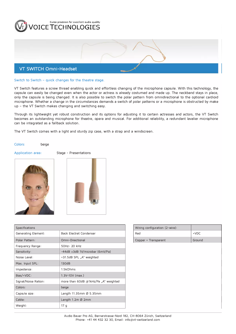 Page n°1 - Manuel utilisateur Voice Technologies VT Switch