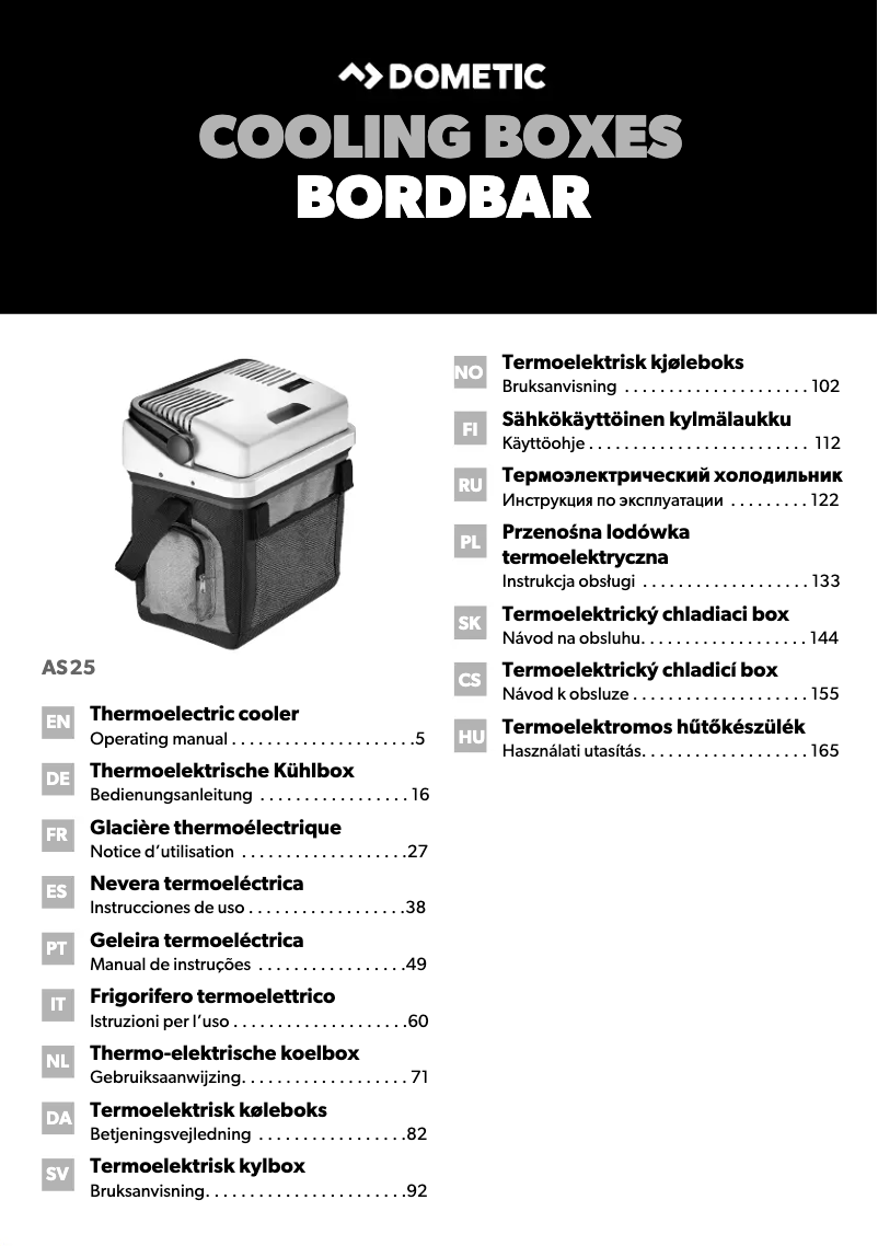 Página 1 del manual Manual de usuario Dometic BordBar AS25