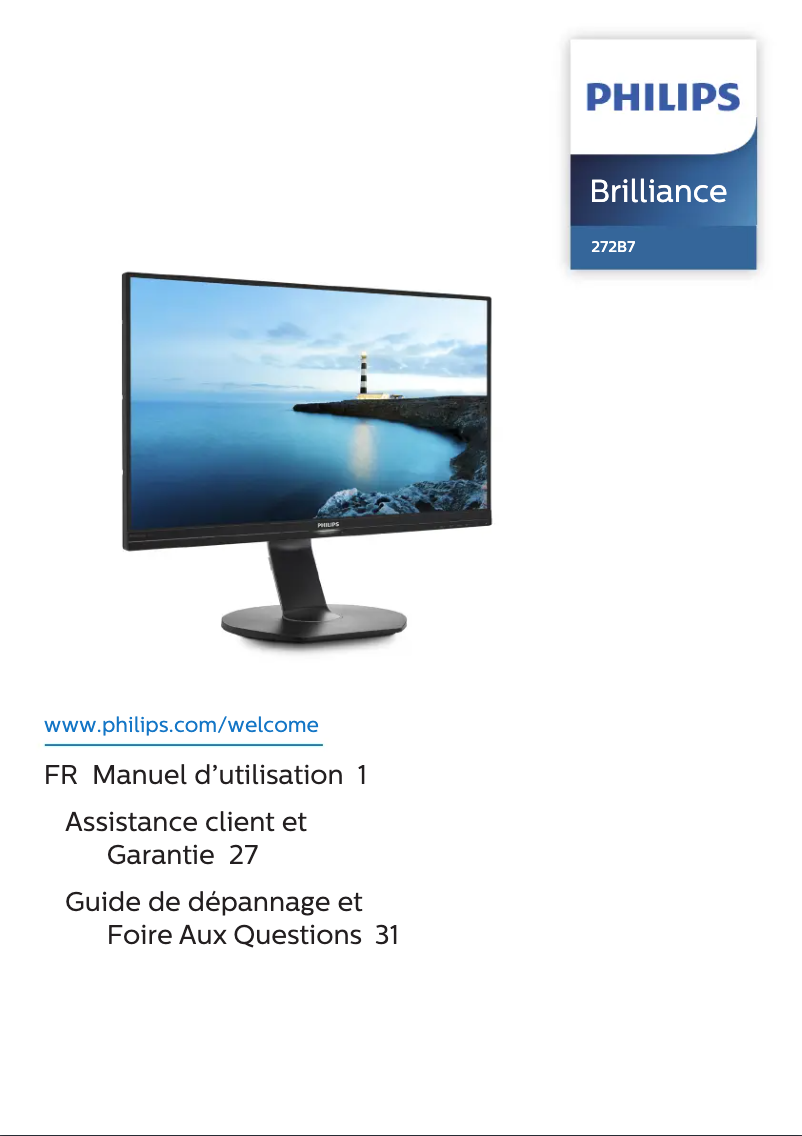 Page 1 de la notice Manuel utilisateur Philips 272B7QPTKEB