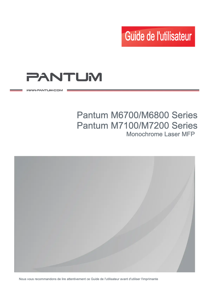 Page n°1 - Manuel utilisateur Pantum M6802FDW